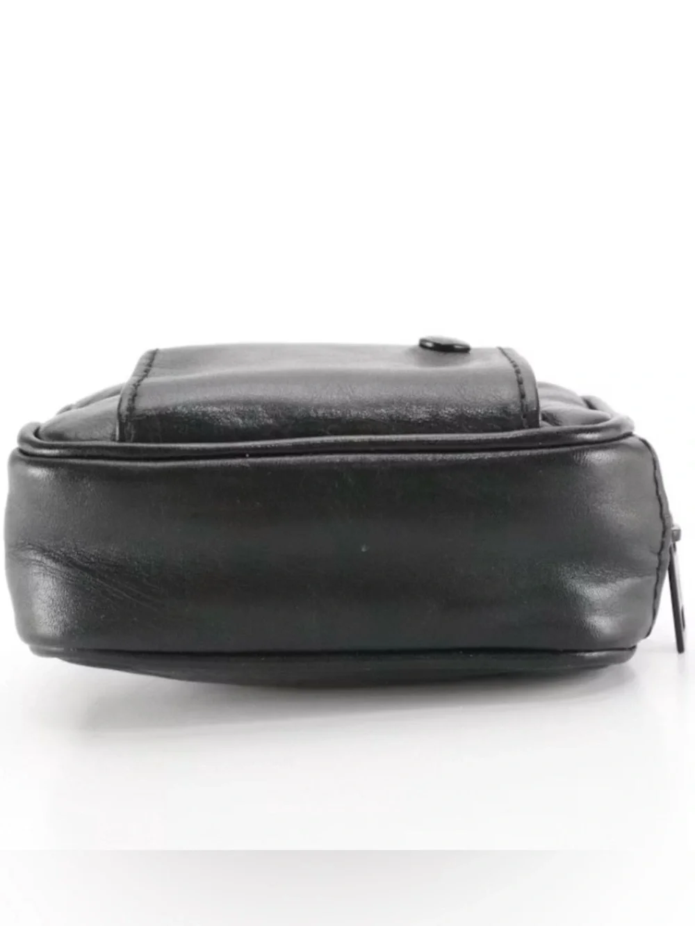 Louis Vuitton Mini Zip Around Pouch in Black Leather - Black Shadow Monogram